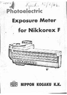 Nikon MF manual. Camera Instructions.